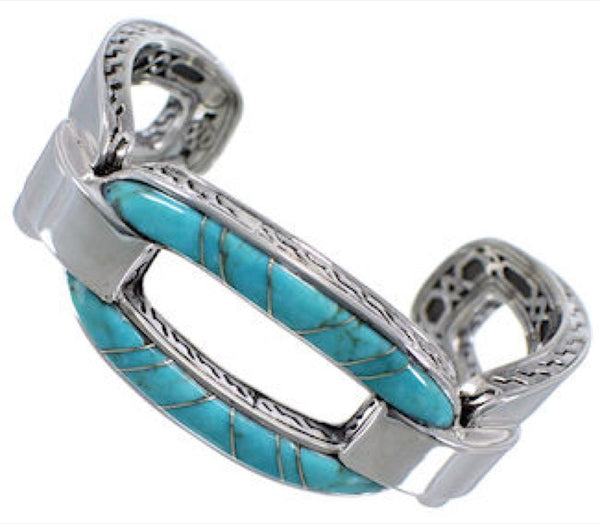 Southwest Turquoise  Silver Jewelry Sturdy Cuff Bracelet MX27432